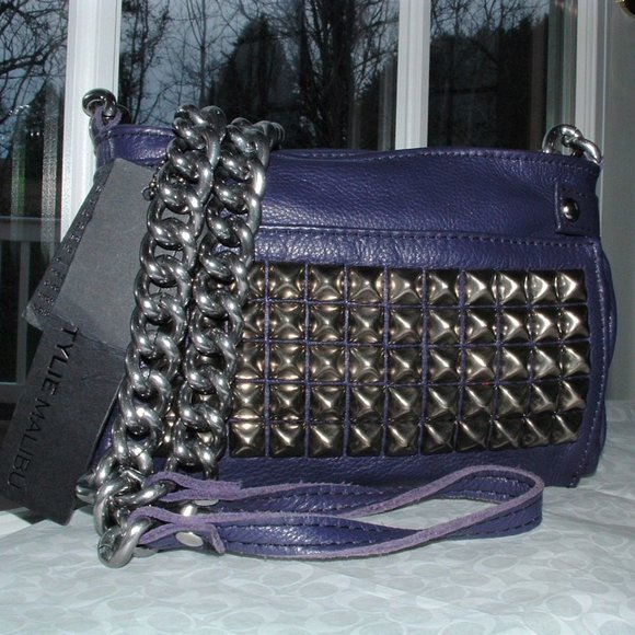 TYLIE MALIBU Runaway Purple Leather Cross Body Bag - Picture 1 of 12
